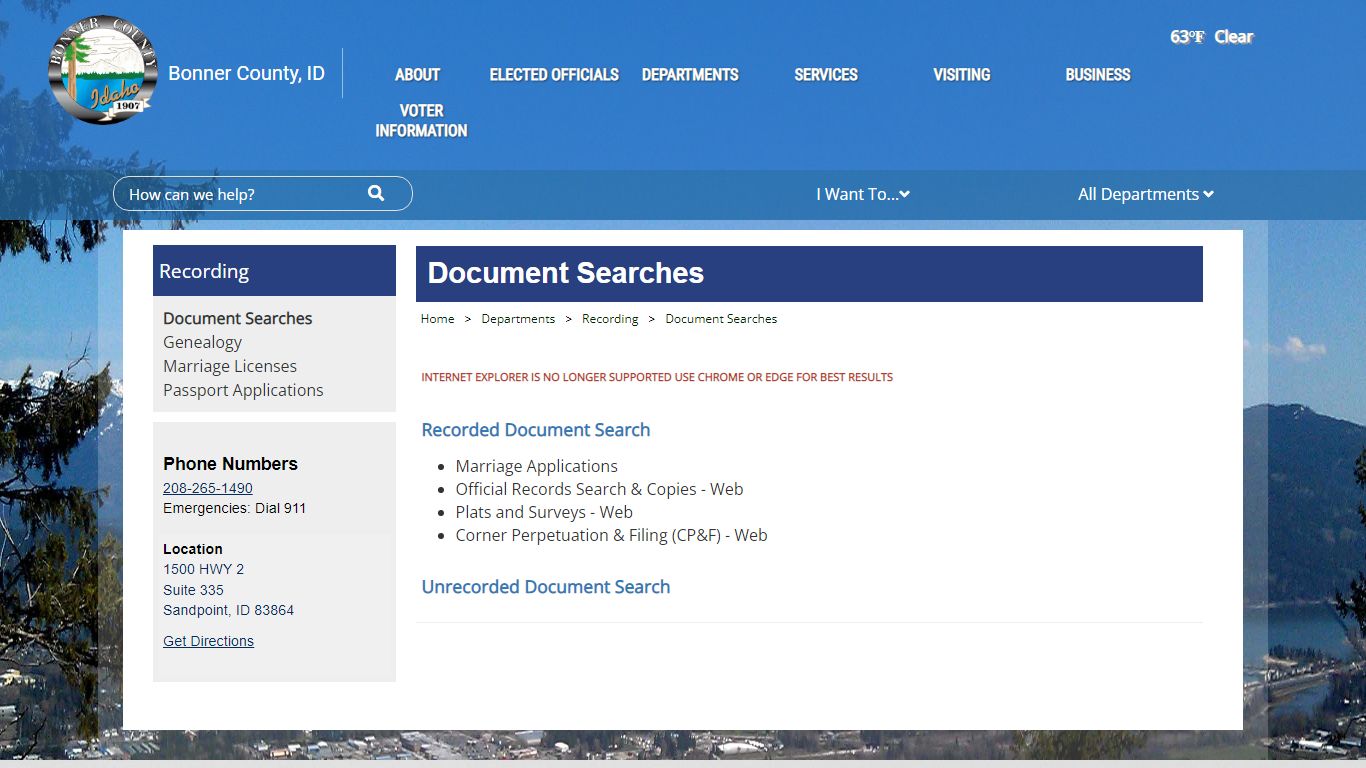 Bonner County - Document Searches