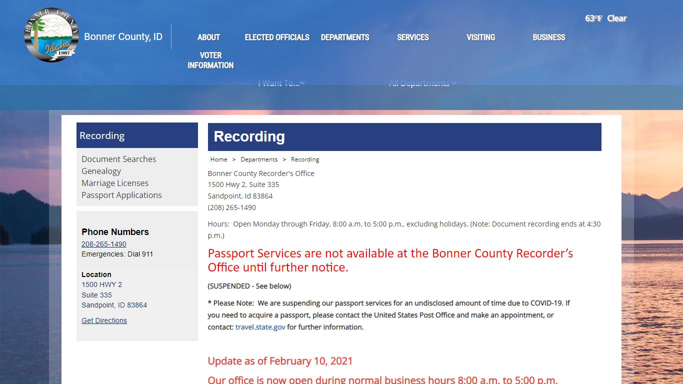 Bonner County - Recording